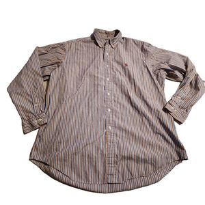 Ralph Lauren Men's Striped Long-Sleeve Button Down Shirt Size XL F42